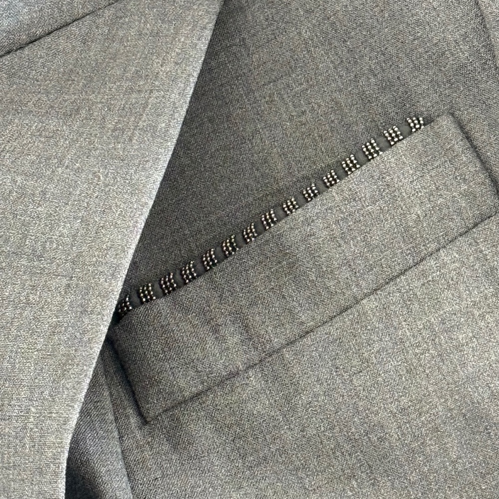 Brunello Cucinelli Monili Bead Grey Blazer - Picture 8 of 11